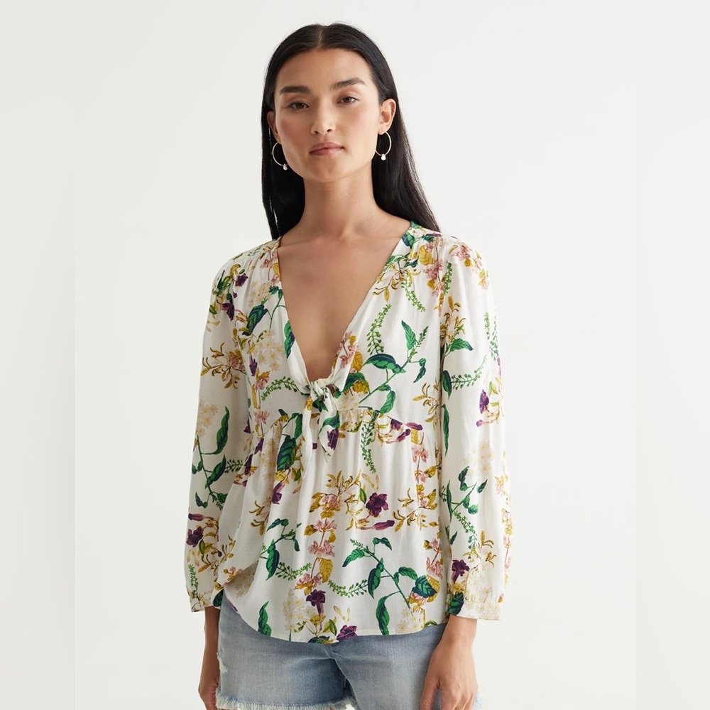 Lucky Brand Malia Peasant Top